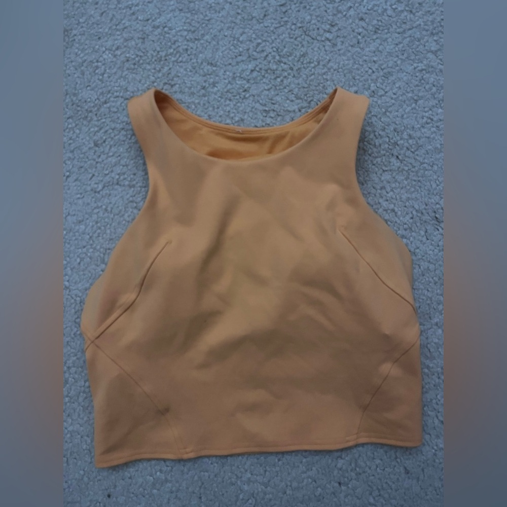 Lululemon bright orange workout top